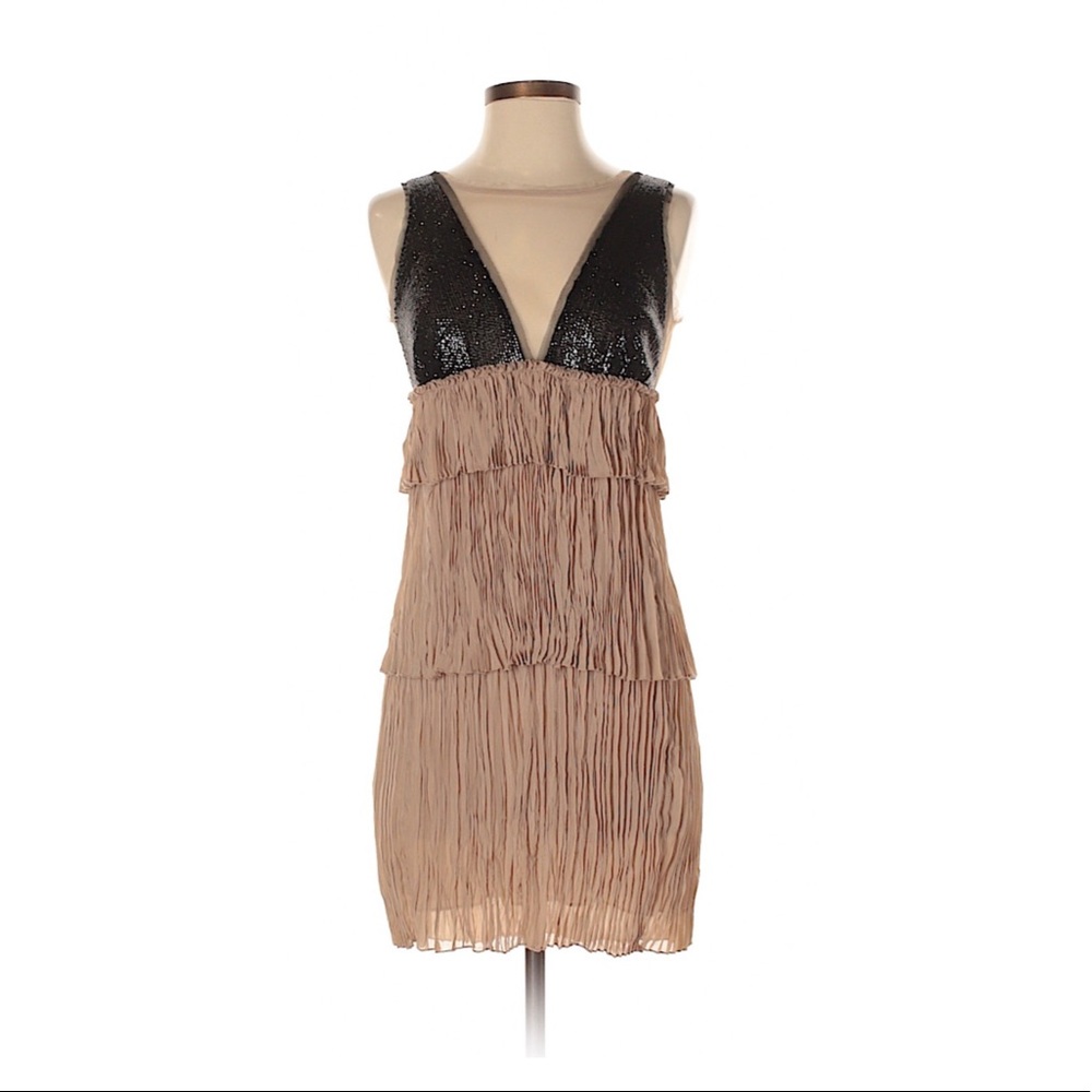 Black and Tan sequin BCBG Dress